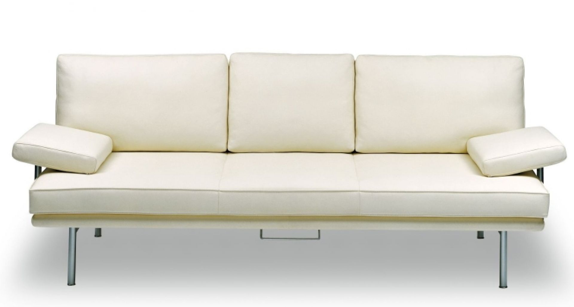 Helles LIVING PLATFORM Sofa von Walter Knoll mit Funktionsarmlehnen und Metallfüßen.
